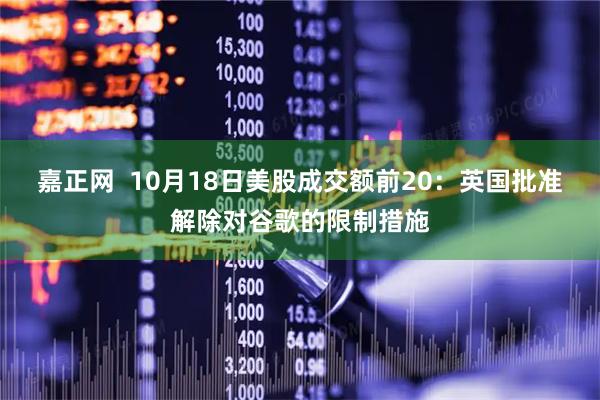 嘉正网  10月18日美股成交额前20：英国批准解除对谷歌的限制措施