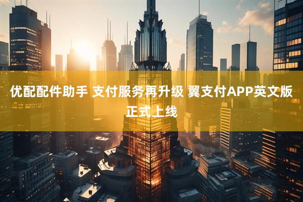 优配配件助手 支付服务再升级 翼支付APP英文版正式上线